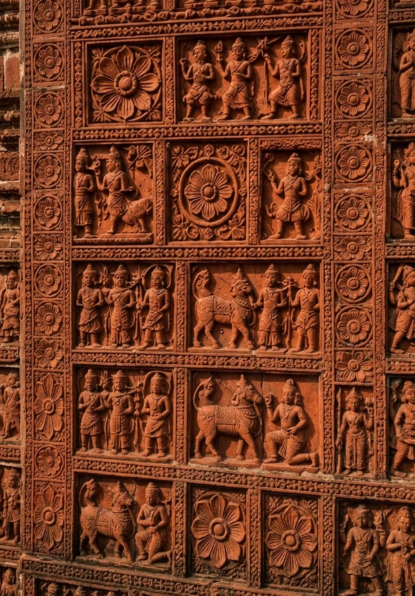 Bishnupur terracotta wall in West Bengal