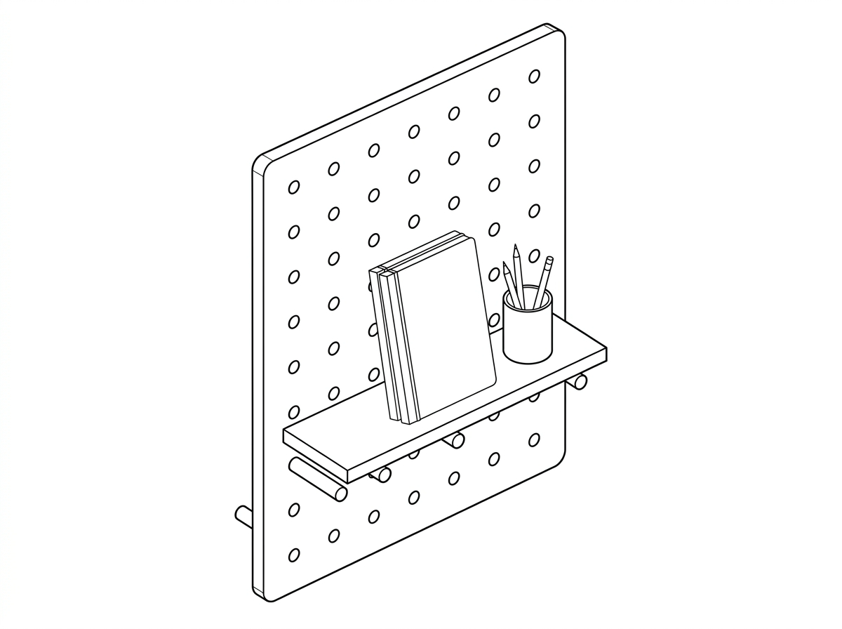 Standard pegboard setup without keyboard