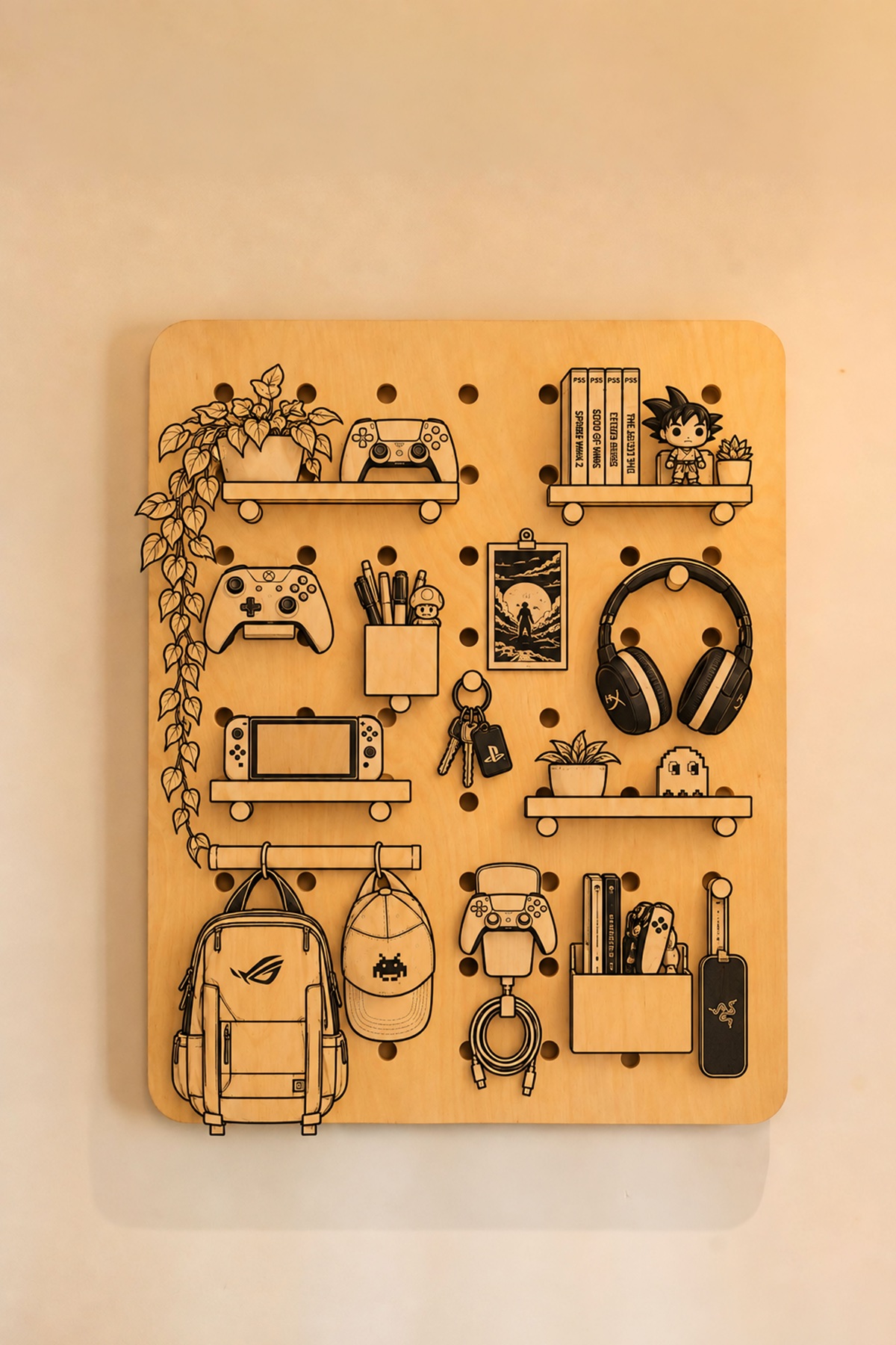 DIWAR pegboard styled for Gaming