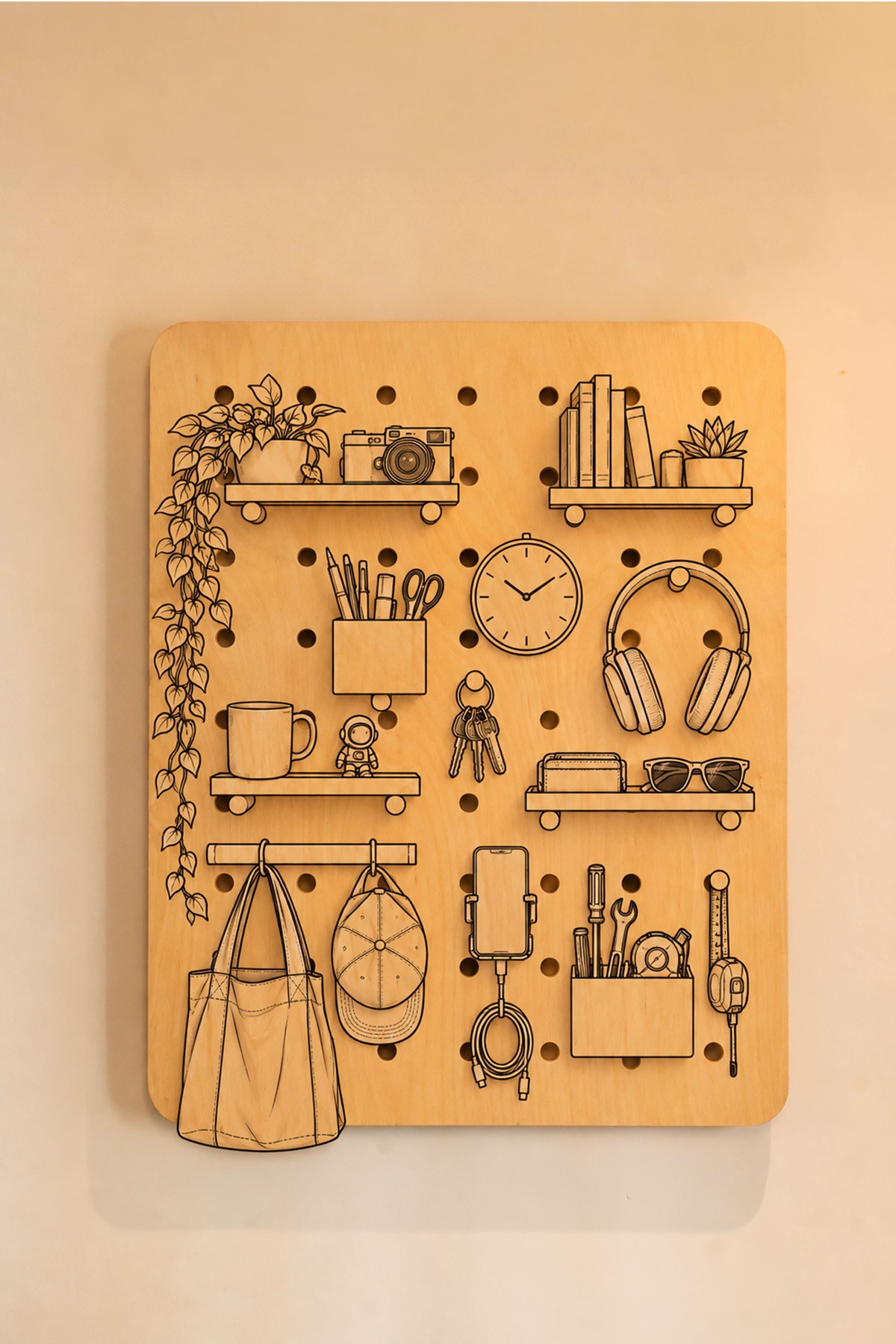 DIWAR pegboard styled for Lifestyle